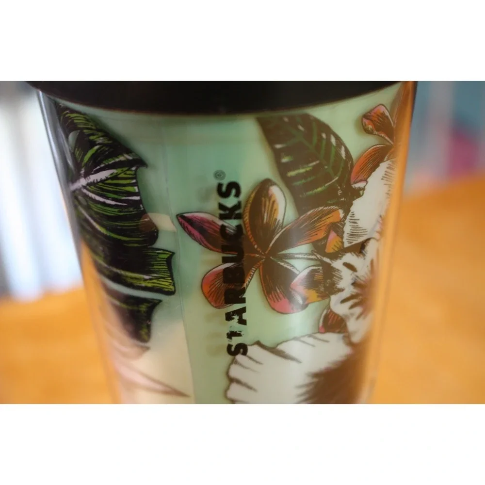 Starbucks Tropical Series Floral Hawaii Teal Tumbler 24oz 2017 Coffee Tea Cup
